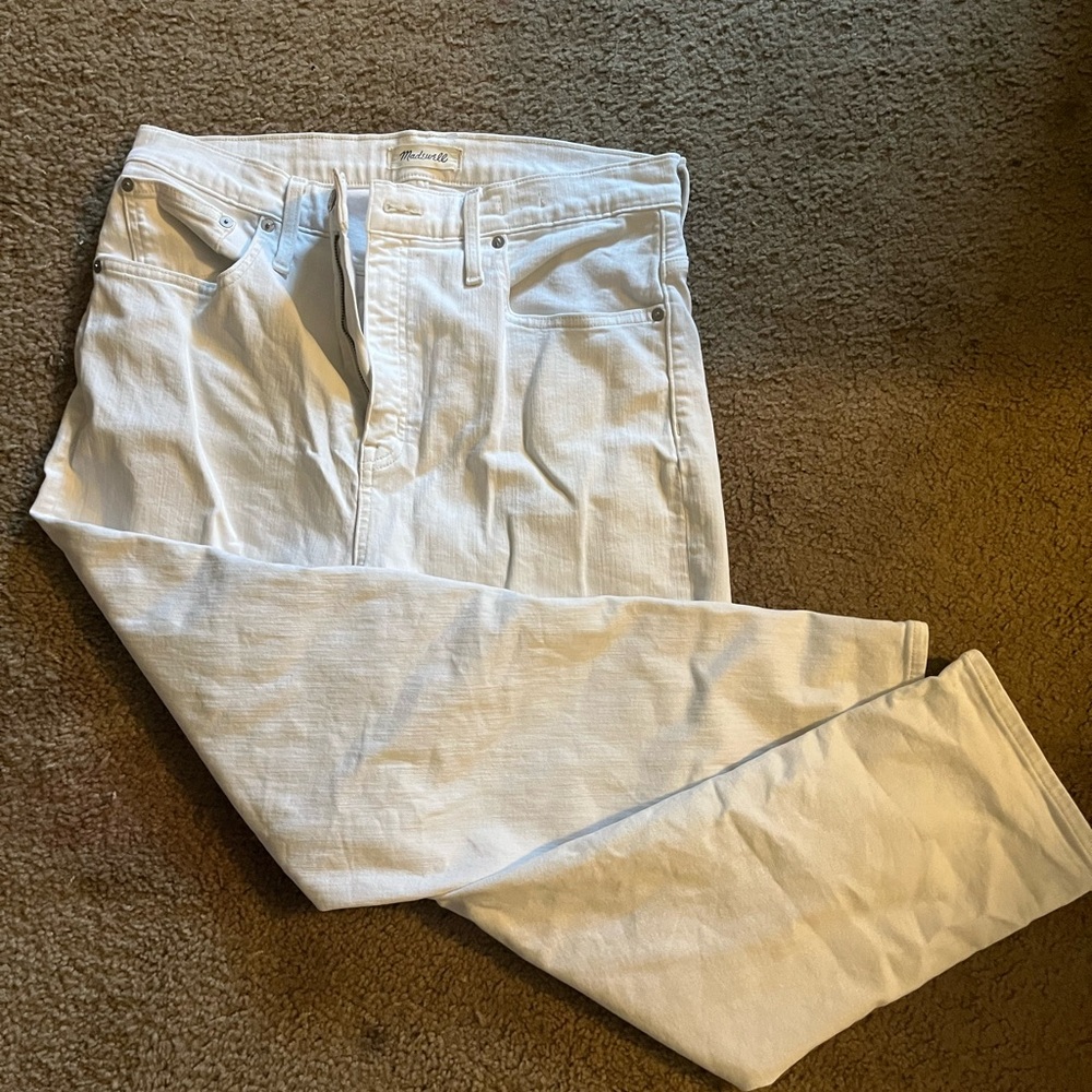 Madewell White Straight Leg Jeans
